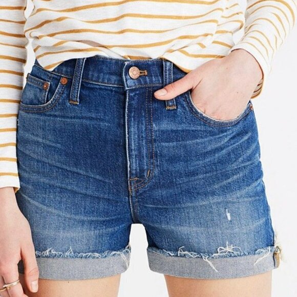 Madewell Pants - Madewell High rise denim shorts jean cut-off frayed hem Glenoaks woman new 23